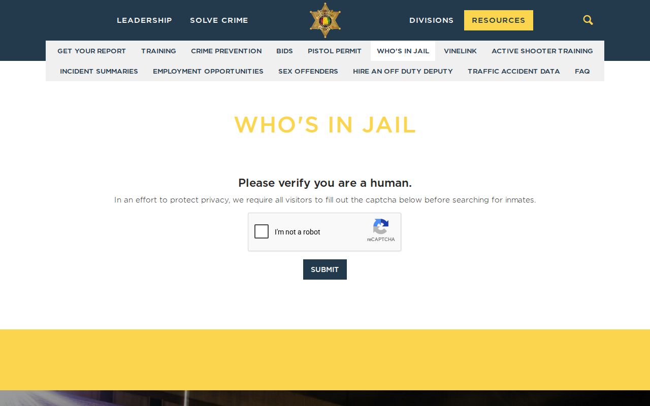 Human verification at the Tuscaloosa County warrant search